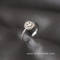 Women 925 Sterling Cute Rings Smiley Face ring